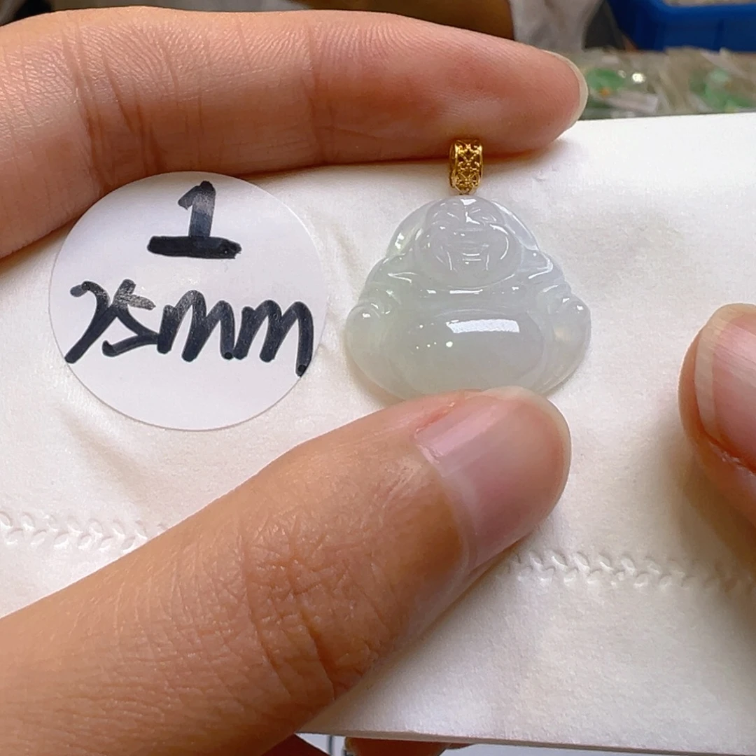 吊坠(不含链)18K金镶嵌翡翠