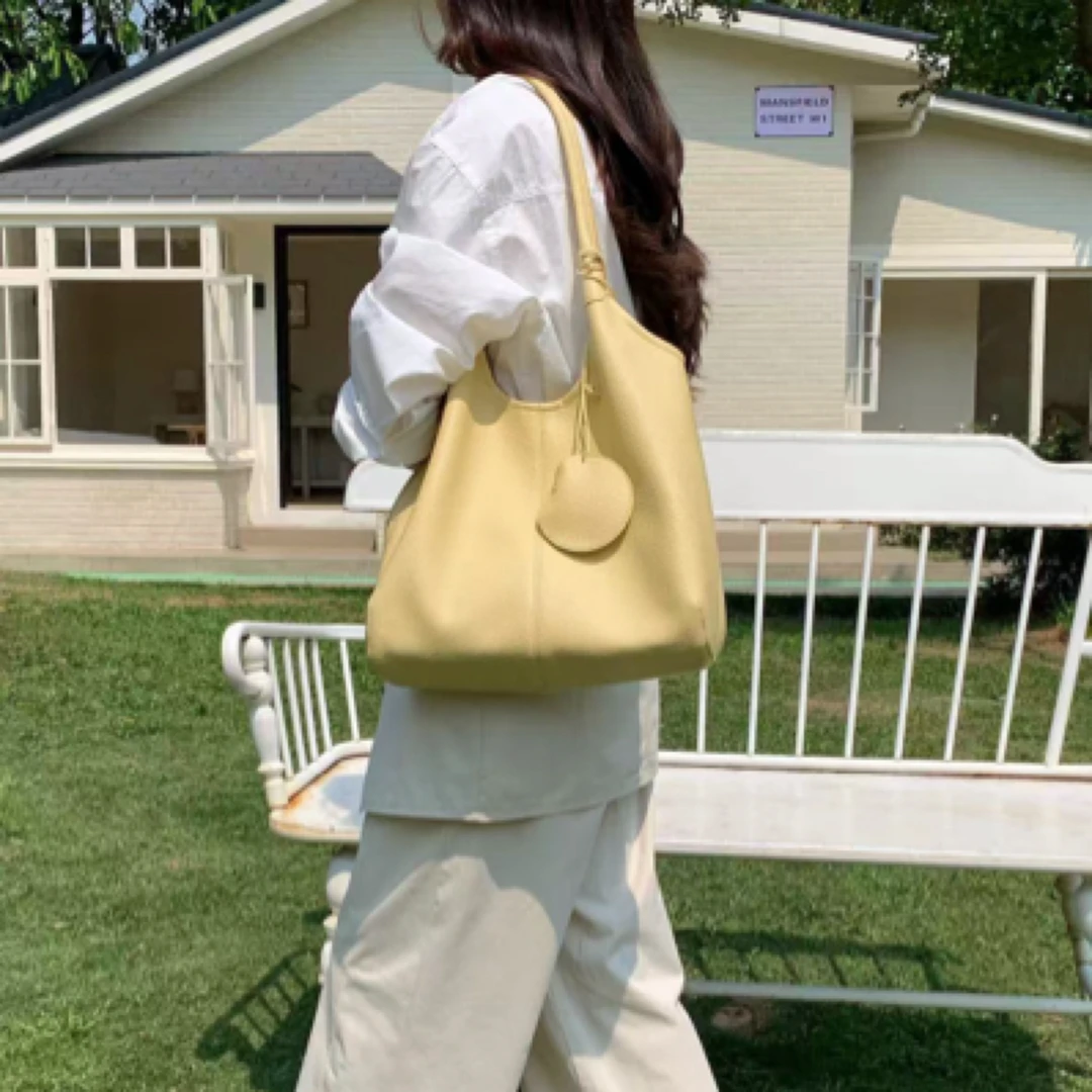 2025新款百搭托特包上班通勤大容量休闲高级软皮休闲单肩腋下包