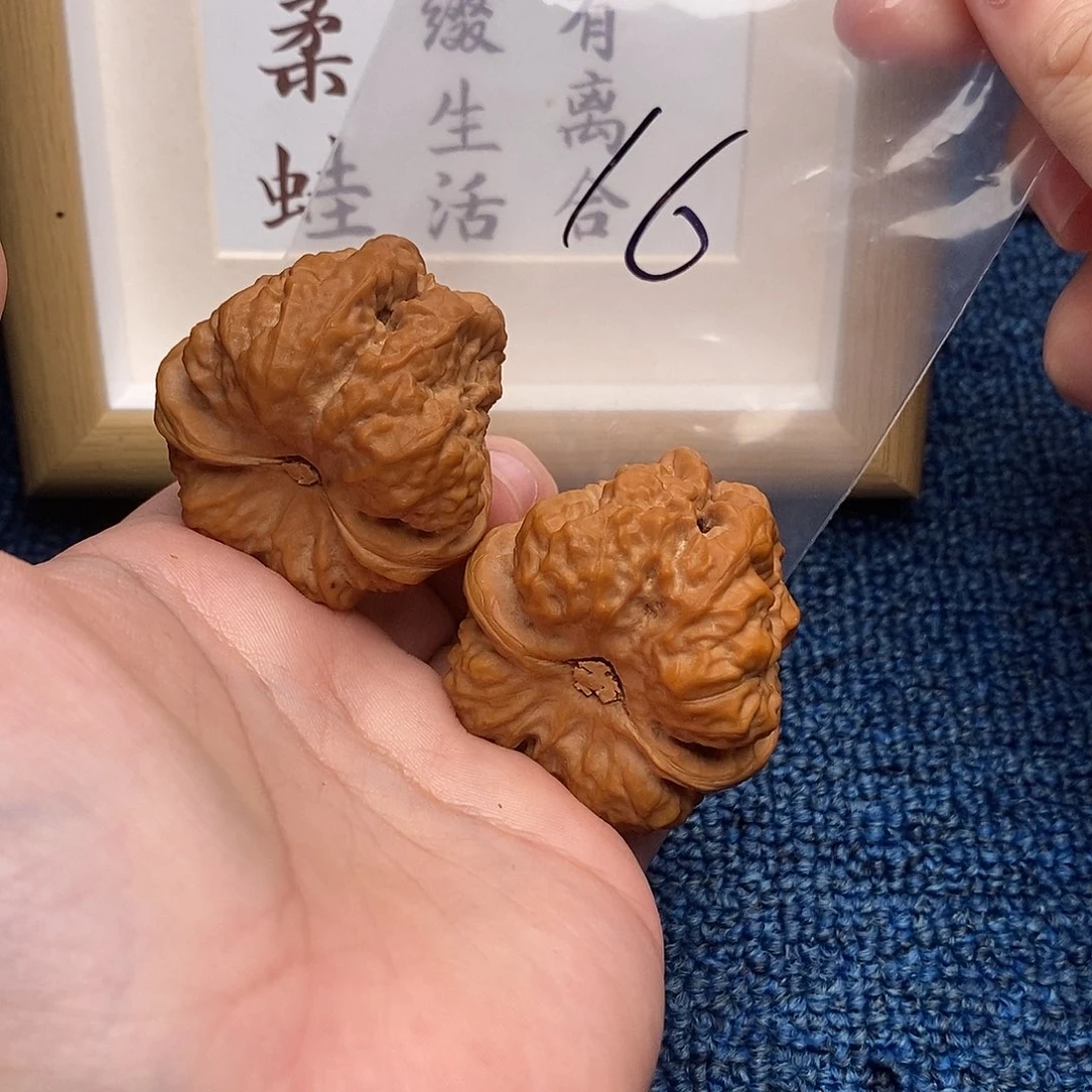 文玩核桃把件蛤蟆头43尺三角蛙