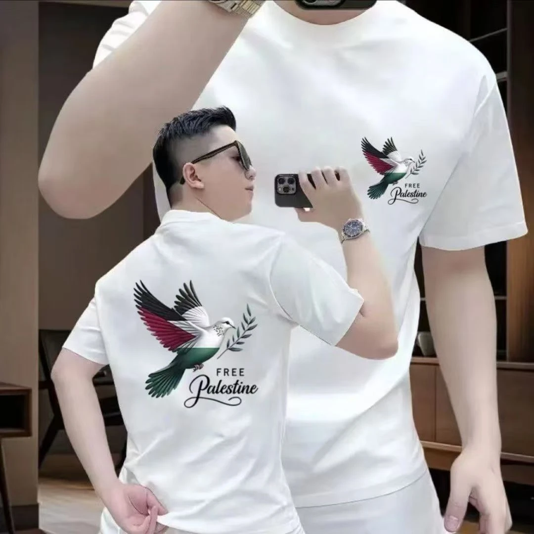 印花短袖夏季欧美男士T恤半袖韩版t恤ins休闲网红纯棉百搭修身