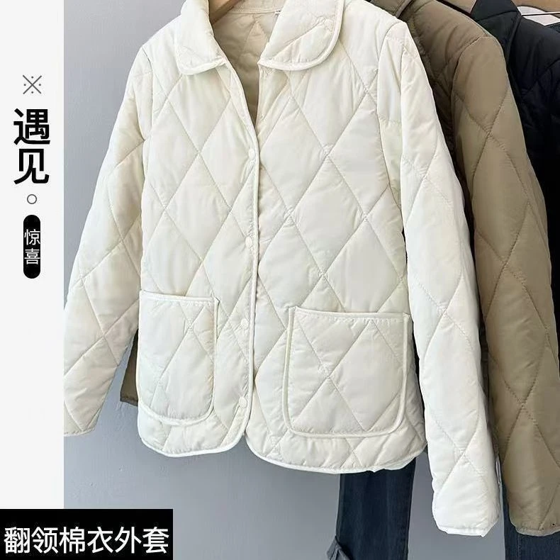 棉服女新款时尚显瘦设计感洋气外套棉衣安可拉红轻薄小棉袄