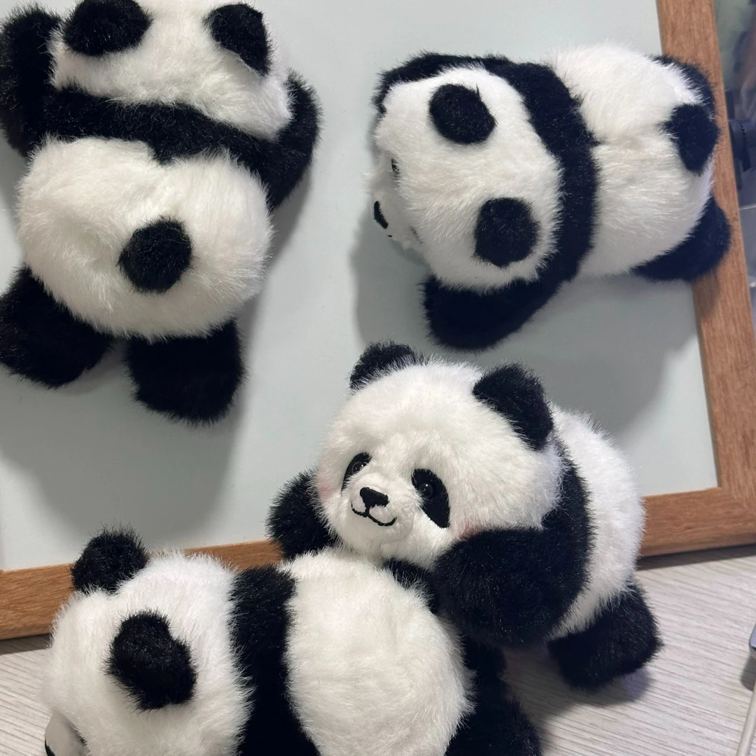 蜀龙博熊猫花花毛绒玩偶磁吸冰箱贴