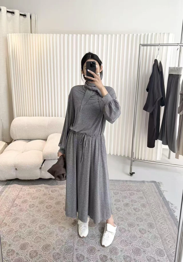杨杨 YL-绵羊毛+莱赛尔绑带名媛连衣裙610003