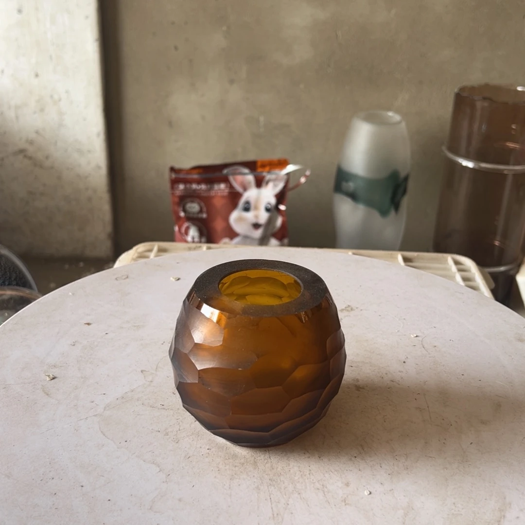弘扬琉璃花器微瑕高度8