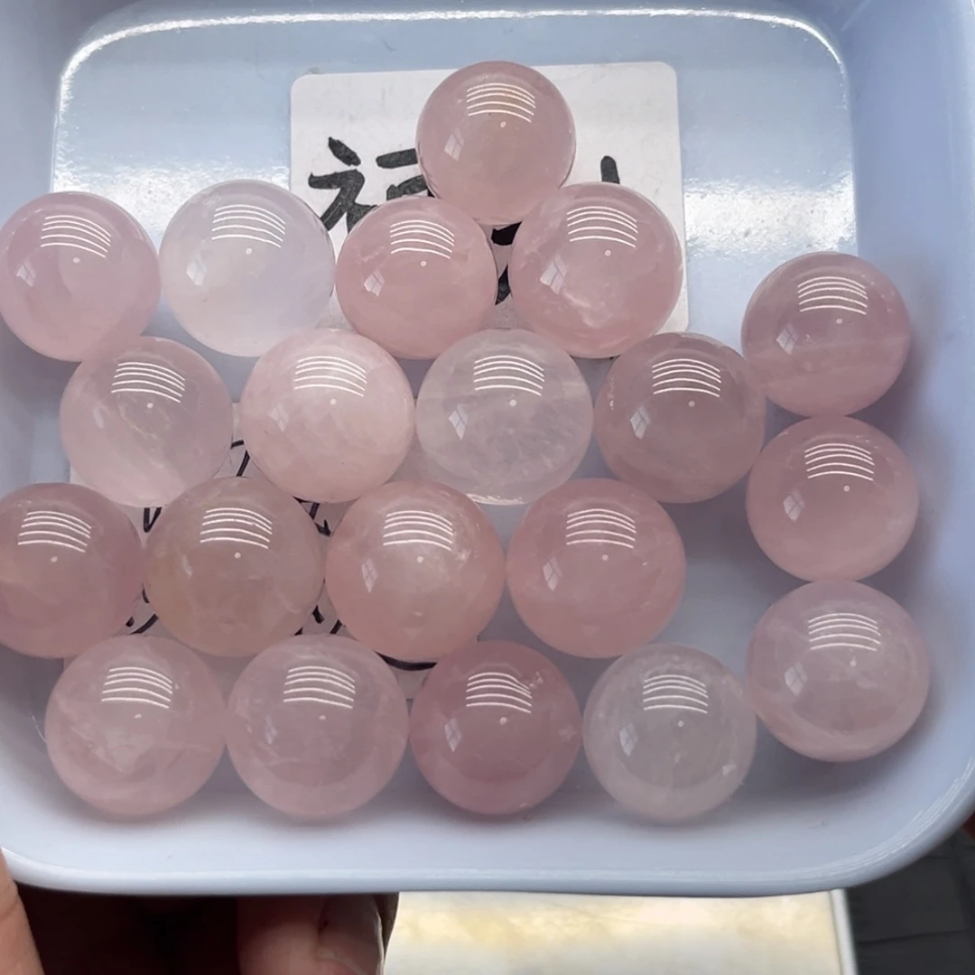 珠宝半成品未镶嵌水晶44 粉水晶球15-17mm