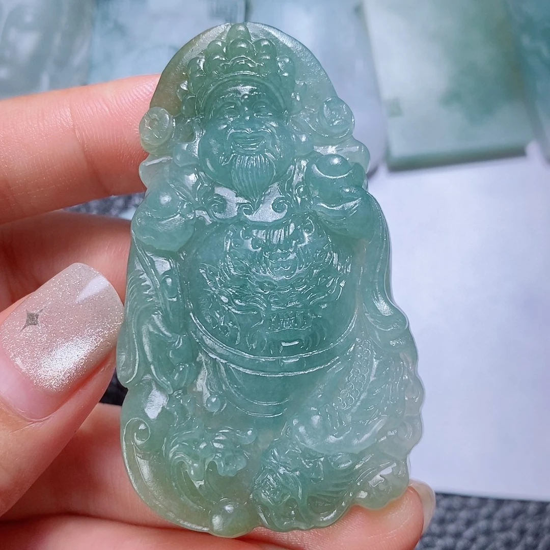 定制翡翠未镶嵌毛货付款后确认抛光