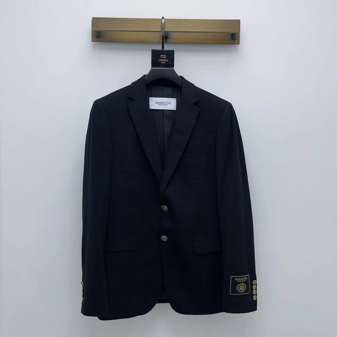 Aquascutum/雅格狮丹25秋冬羊毛羊绒混纺休闲商务厚西装西服单西