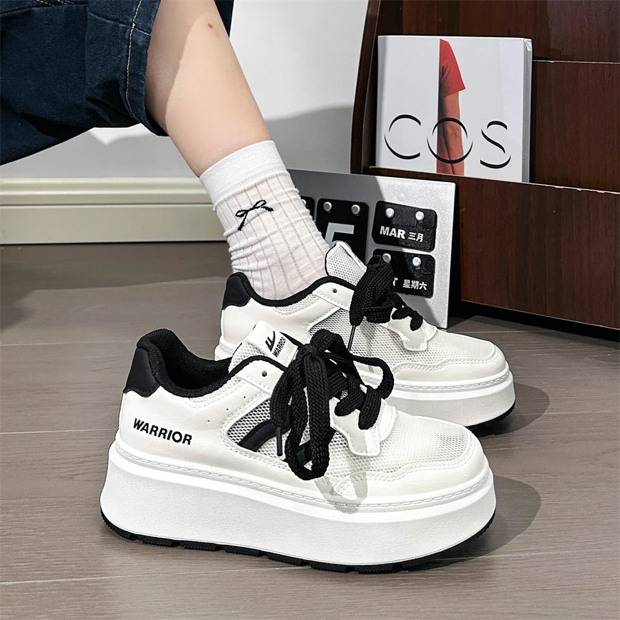 Warrior/回力爆改透气网面小白鞋女百搭鞋子ins原创女鞋休闲板鞋