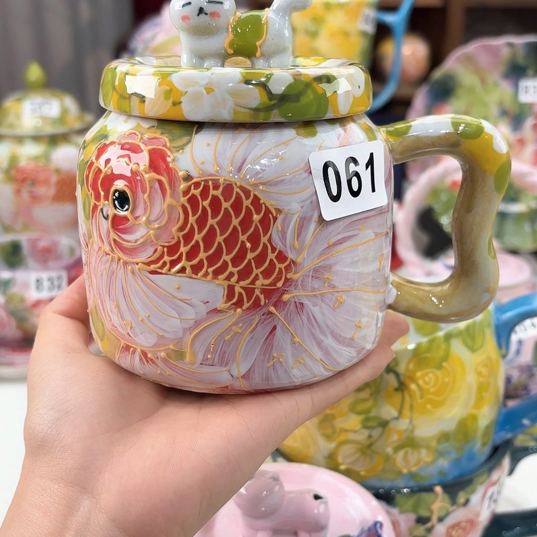 虫***虫景德镇手绘高温釉下彩陶瓷茶具