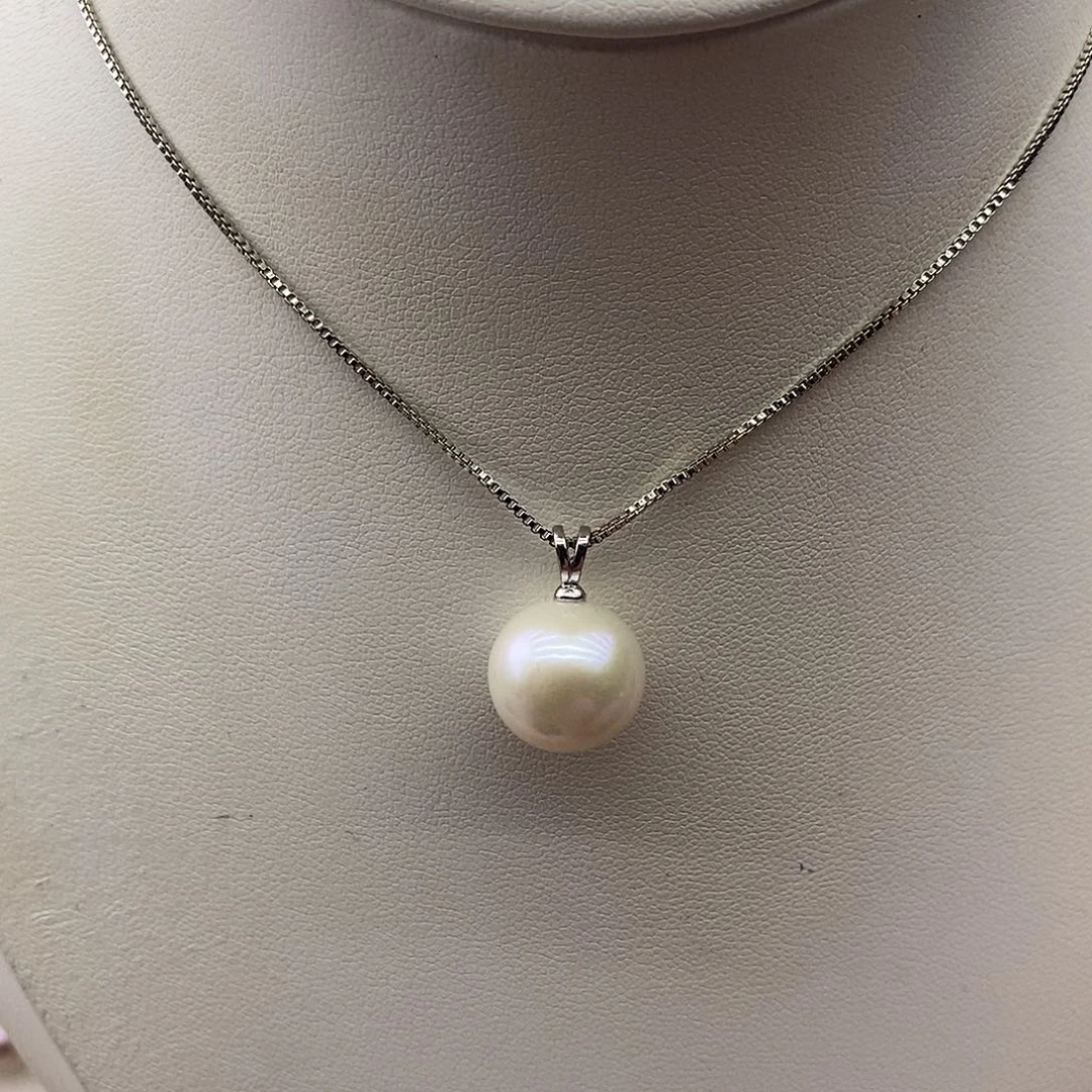 淡水珍珠吊坠(赠链)银S925镶嵌