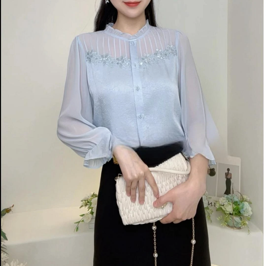 2025春装时尚百搭七分袖气质遮肚显瘦宽松修身春游出行衣服