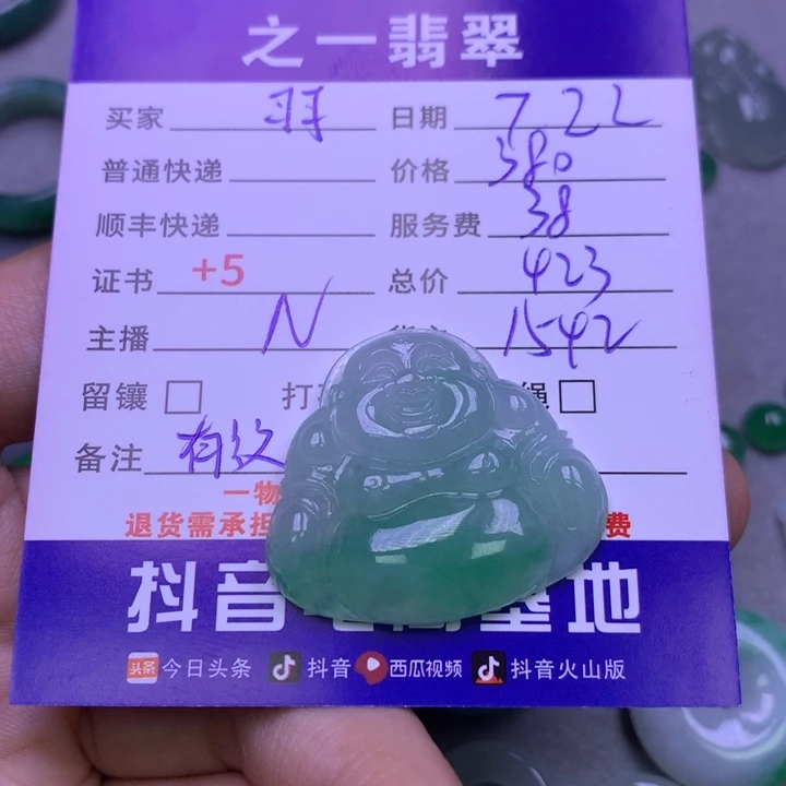 翡翠未镶嵌颈饰羽*
