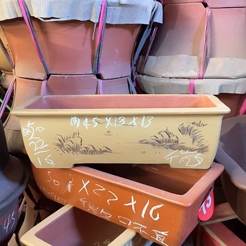 紫砂花盆长条盆一个