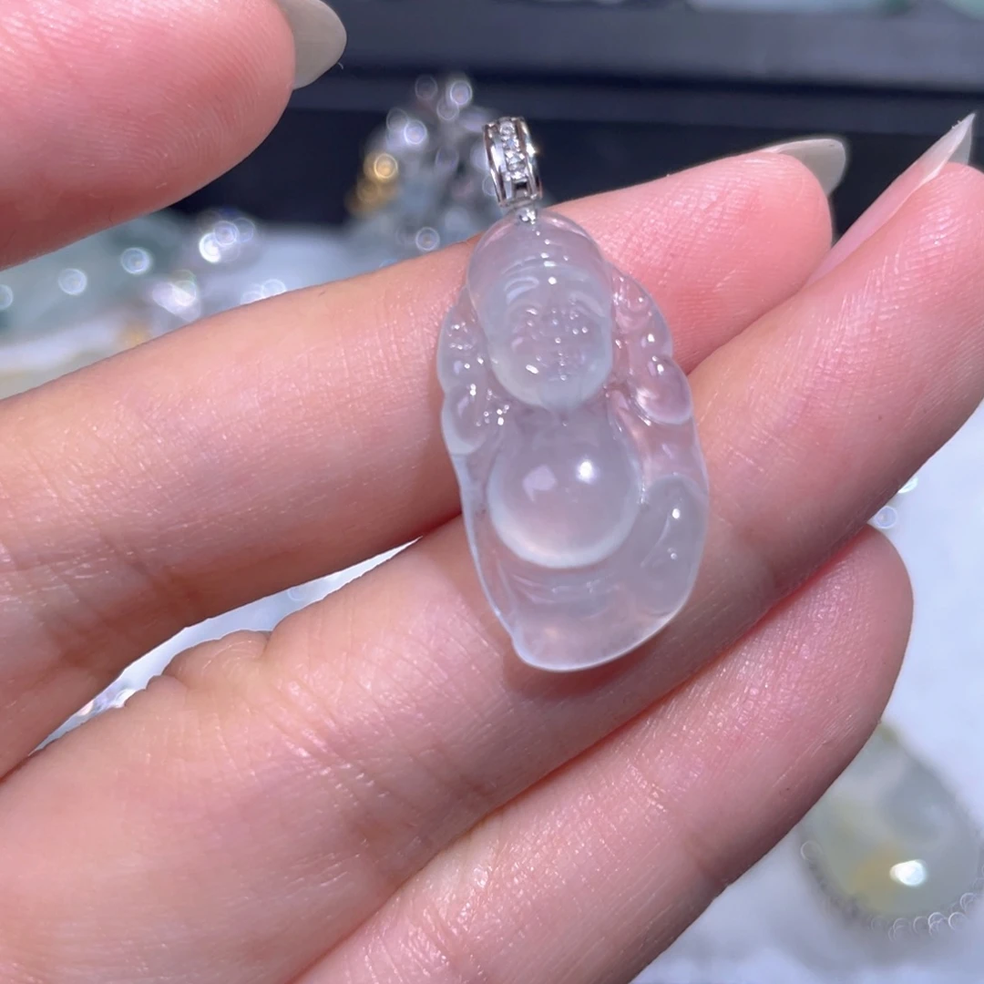 颈饰18K金镶嵌翡翠翡翠