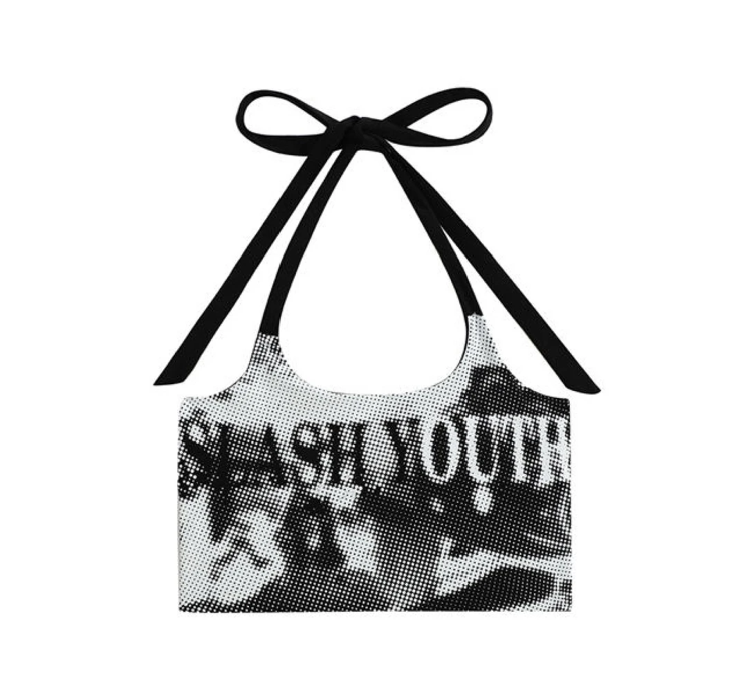 (A3-4 232）马赛克模糊kitty挂脖吊带通勤