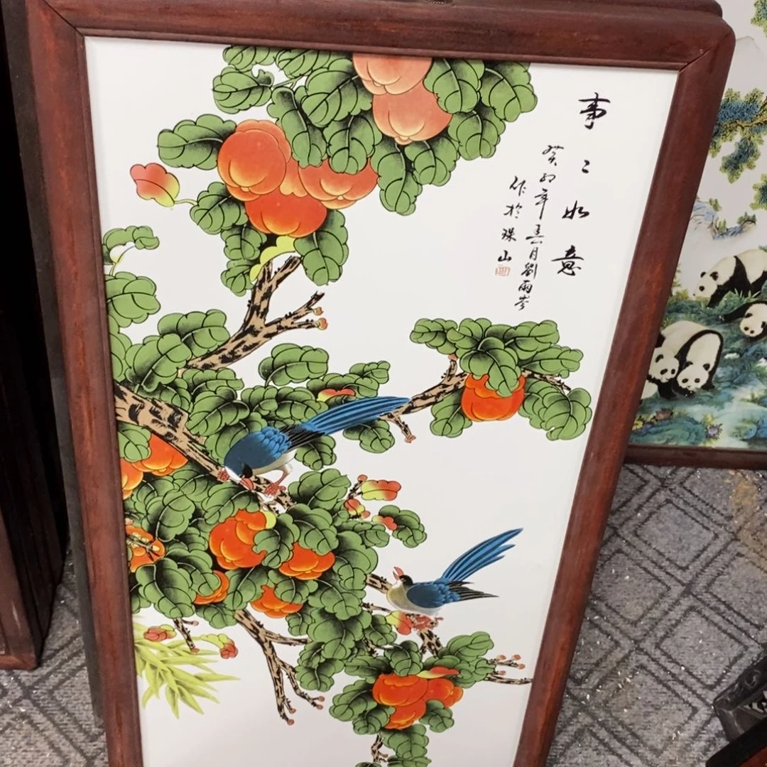 瓷片86*46 景德镇瓷板画柴窑烧制