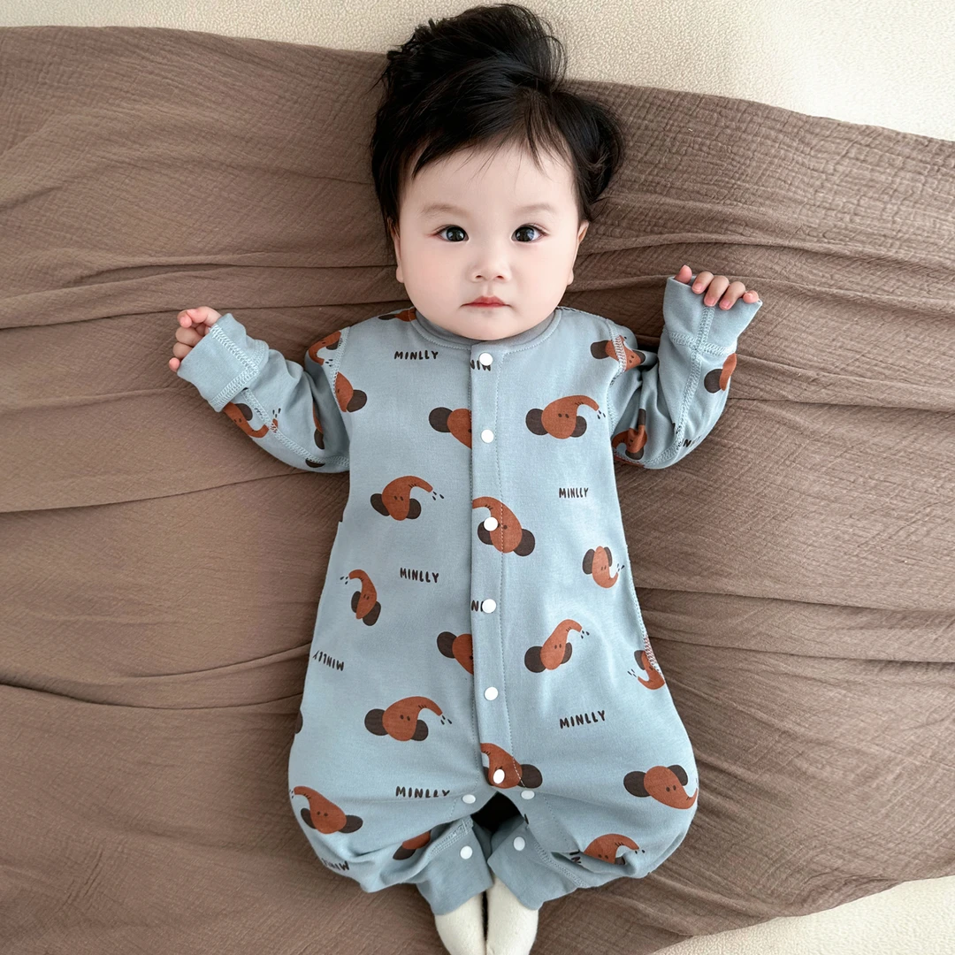 婴儿衣服秋季纯棉打底内衣冬季新生儿连体衣宝宝哈衣爬服睡衣秋装