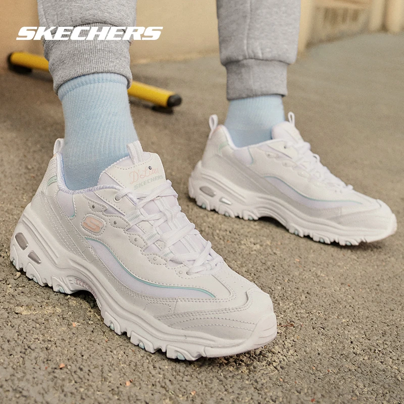 斯凯奇正品女鞋老爹鞋2025秋季新款厚底熊猫鞋时尚复古小白运动鞋