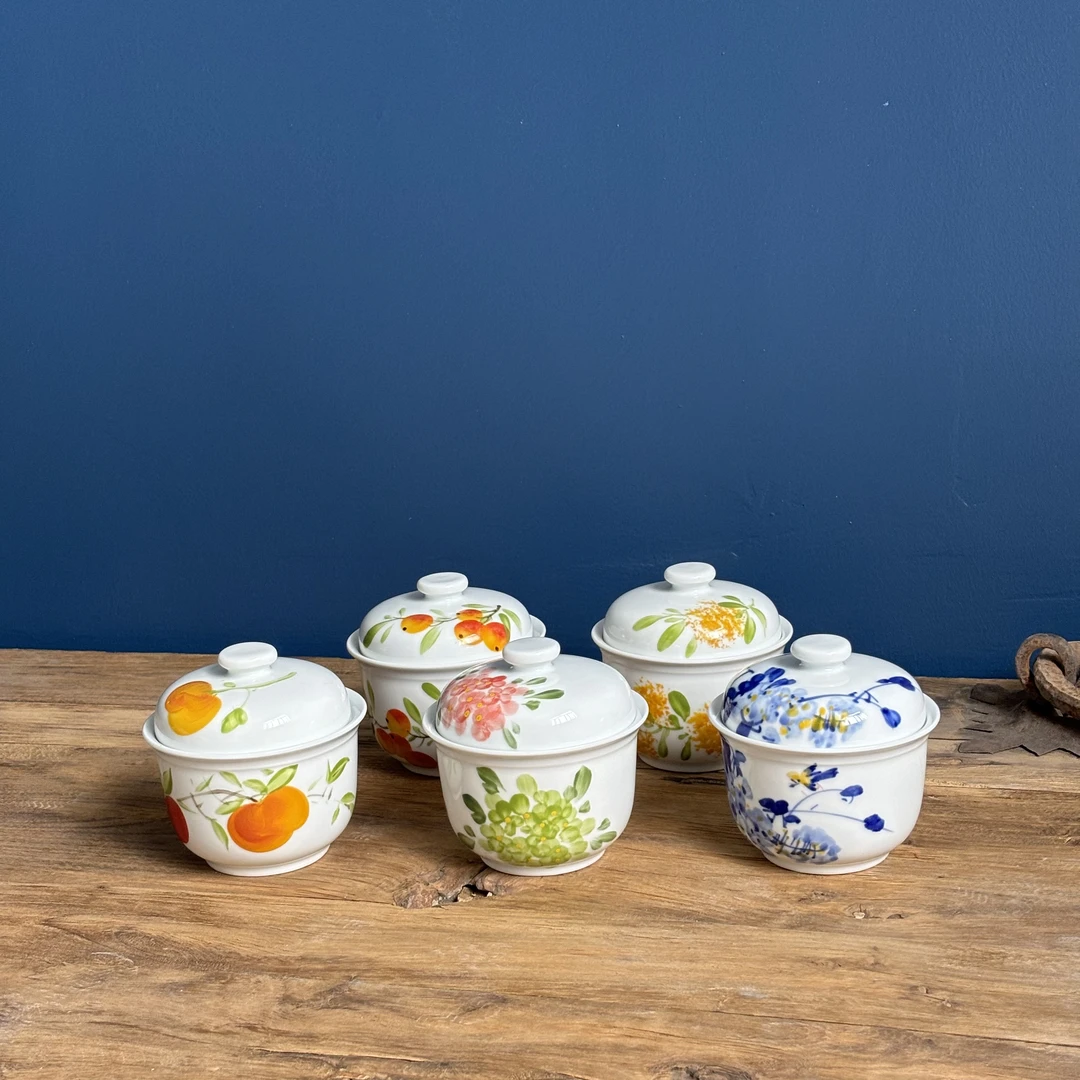 东土造物《小炖盅》景德镇手绘高温釉中彩-直径11cm高度10.5cm