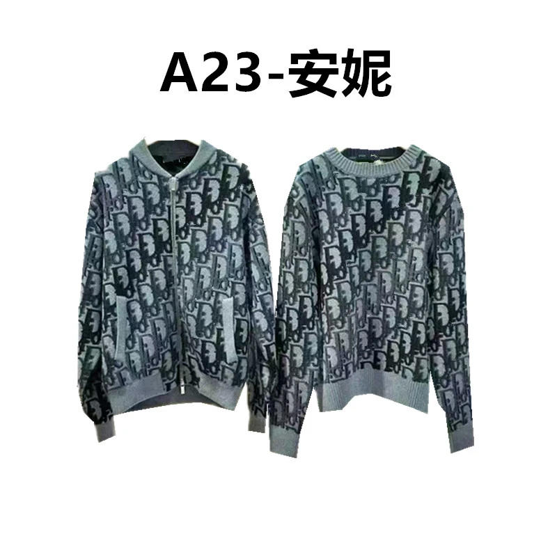 A23小迪2026欧美新款满印圆领毛衣外套
