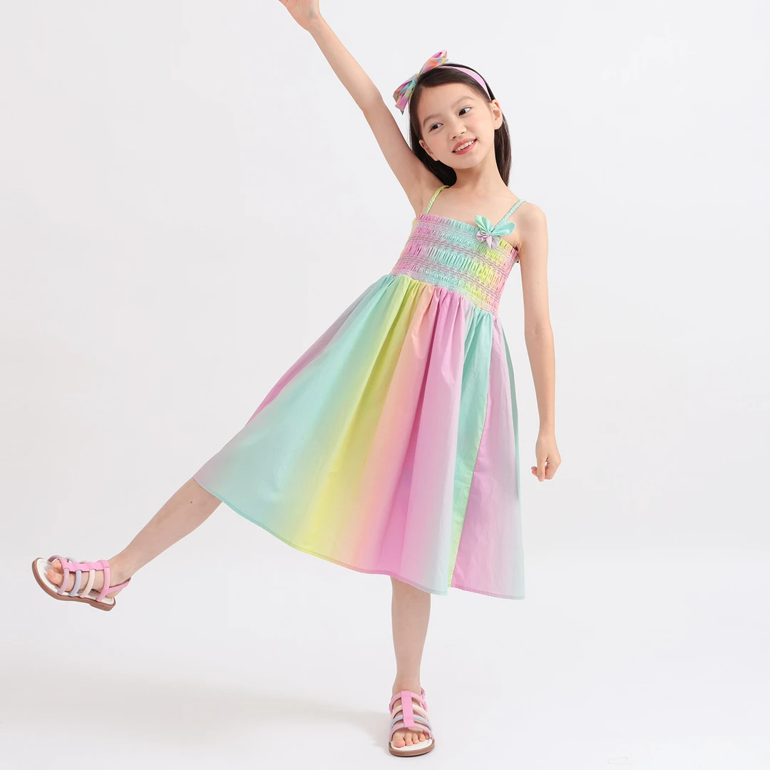 mua kids女童连衣裙夏装2025新款洋气儿童网红公主裙吊带裙
