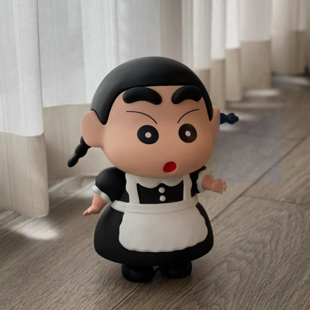 【高质量】粉色和黑色女仆蜡笔小新手办桌面摆件公仔玩偶礼物卧室