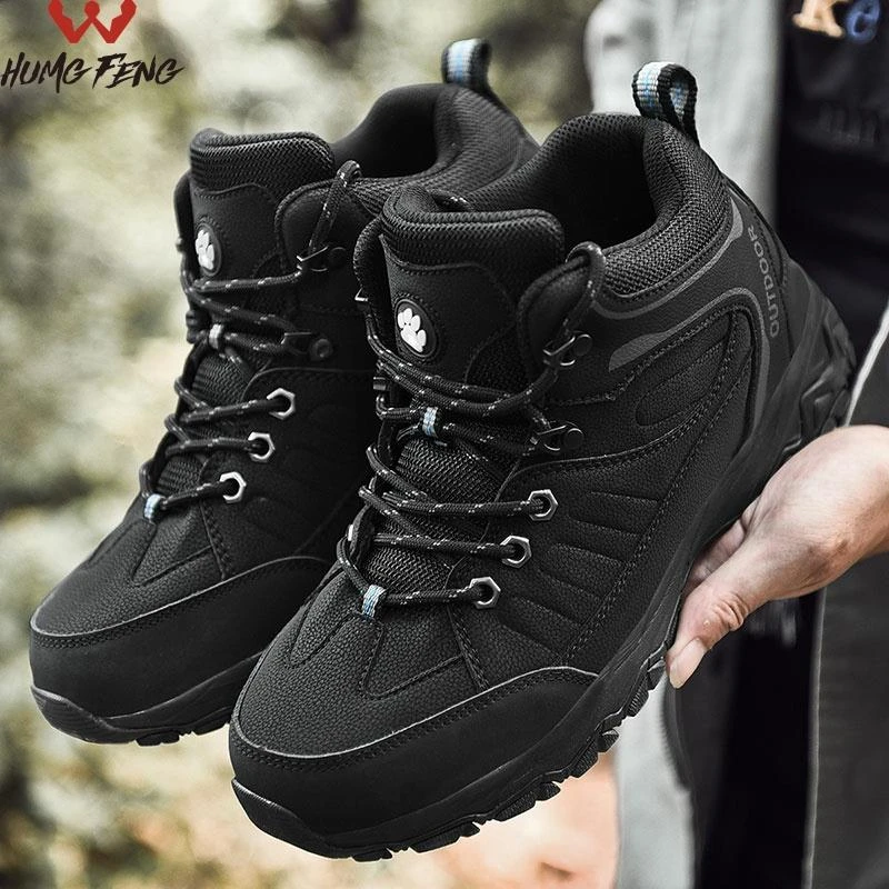 马丁靴男秋季透气靴子中筒男靴旅游鞋靴子高筒皮靴工装鞋子训练靴