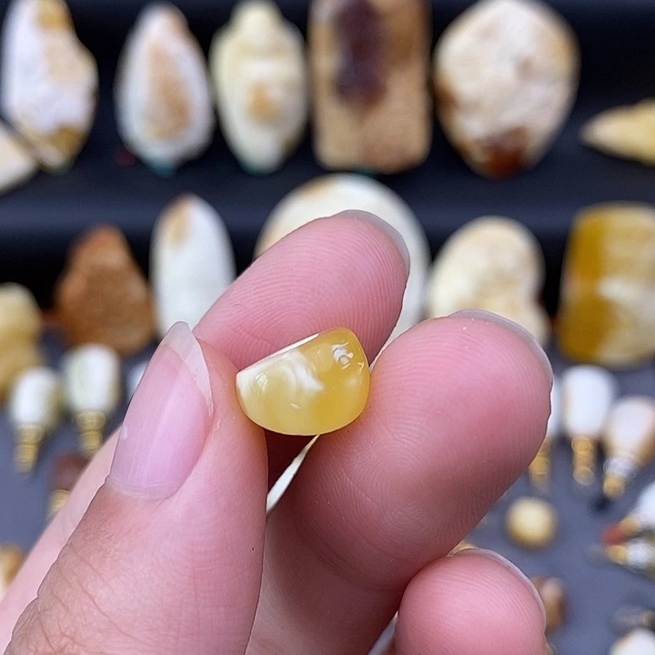 裸石琥珀未镶嵌11马蹄b238