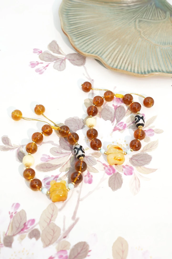 缅珀苹果珠小熊手串多样性发一件JXR16103927