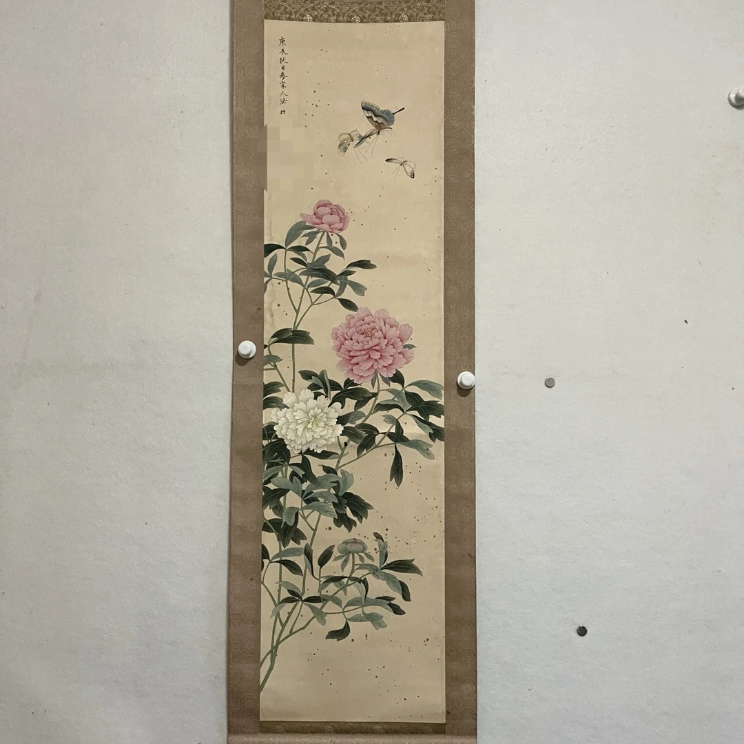 6880花鸟 纸本设色立轴 128×33