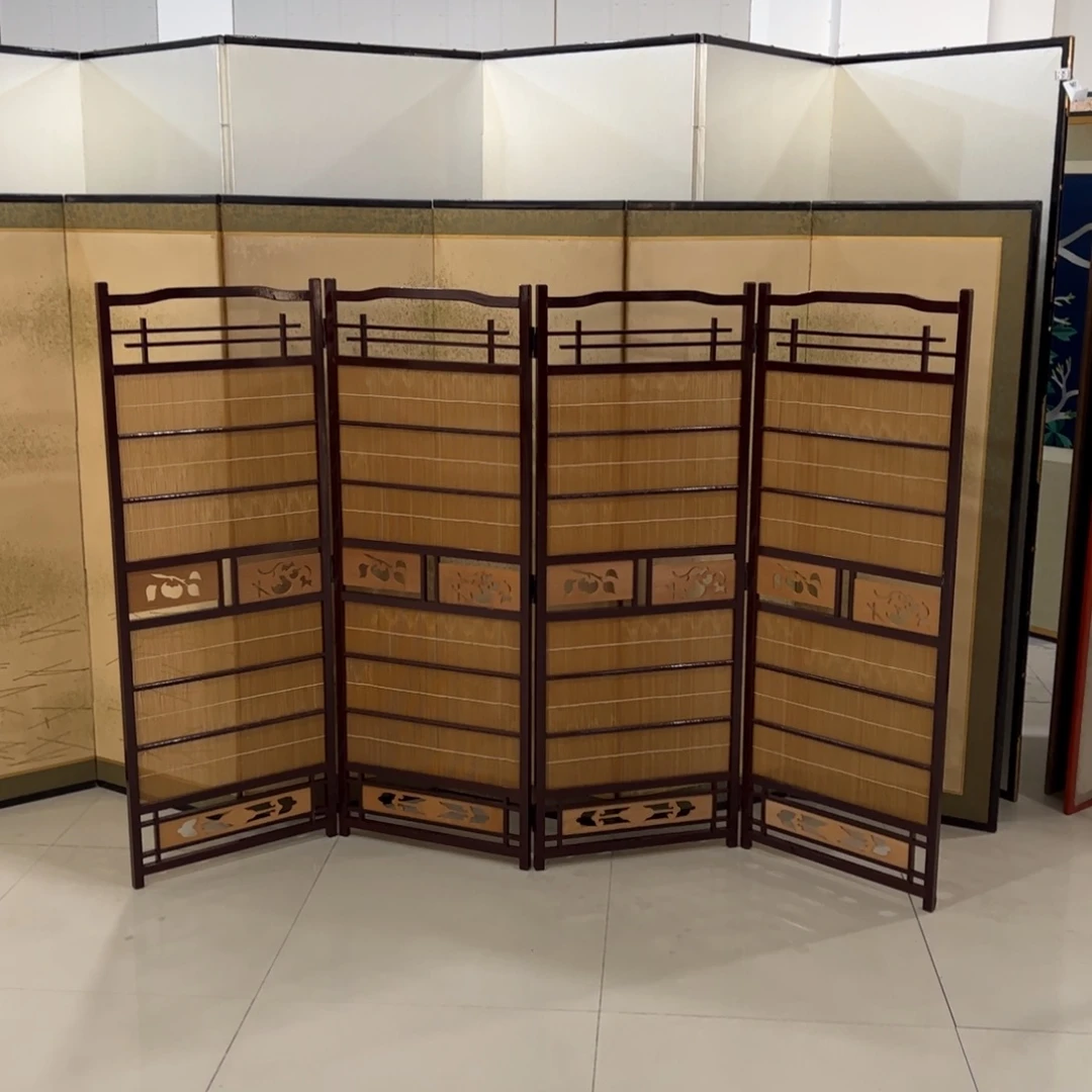 绘画竹屏风框画茶空间设计