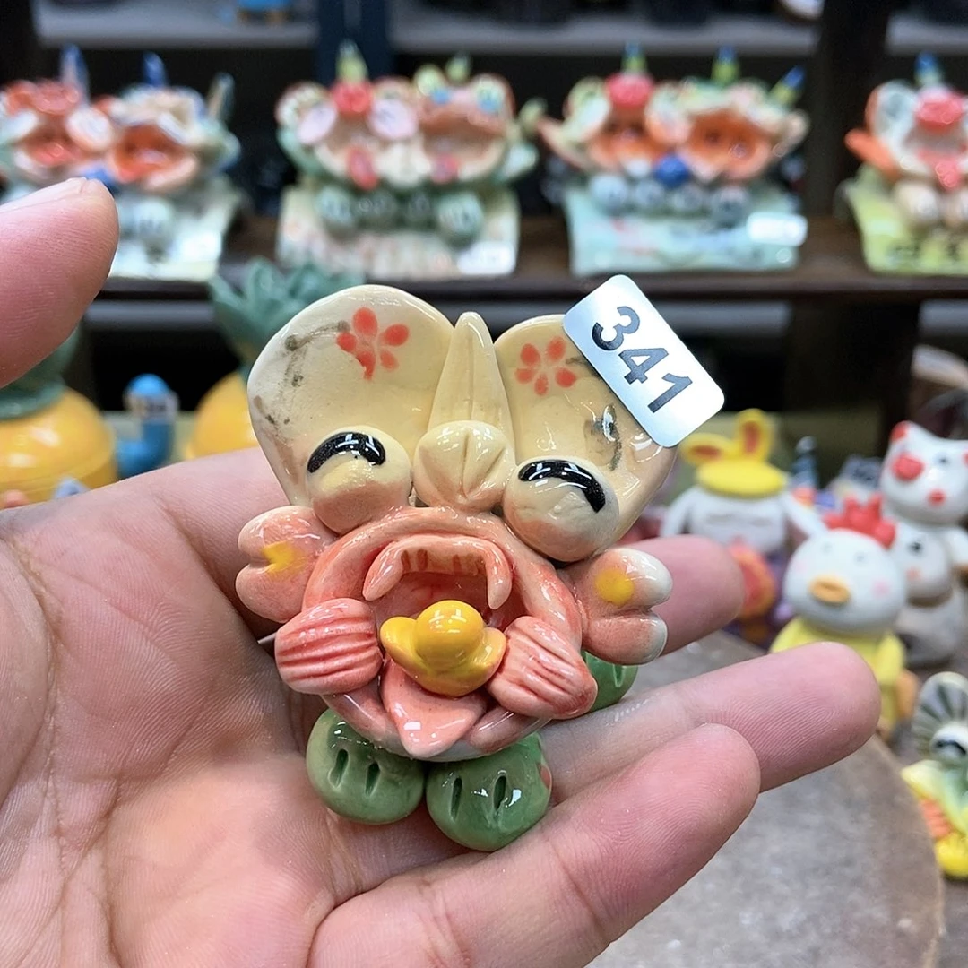 摆件直播间手工抽象陶瓷摆件341