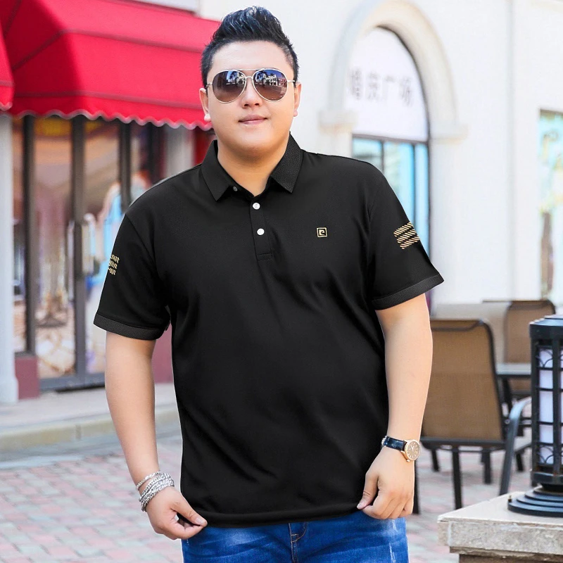 肥佬男装加肥加大码宽松翻领polo衫特大号短袖t恤有领胖人夏装7XL