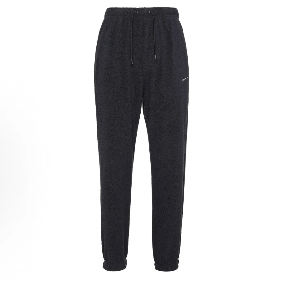 Nike 纯色Logo刺绣羊羔绒束脚运动裤 女款 黑色DQ6813-010