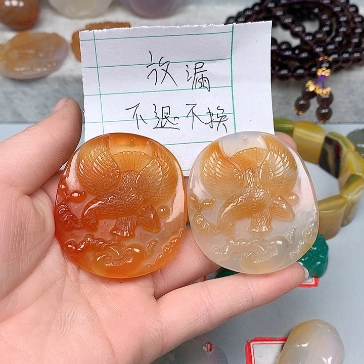 玛瑙/玉髓颈饰未镶嵌红*