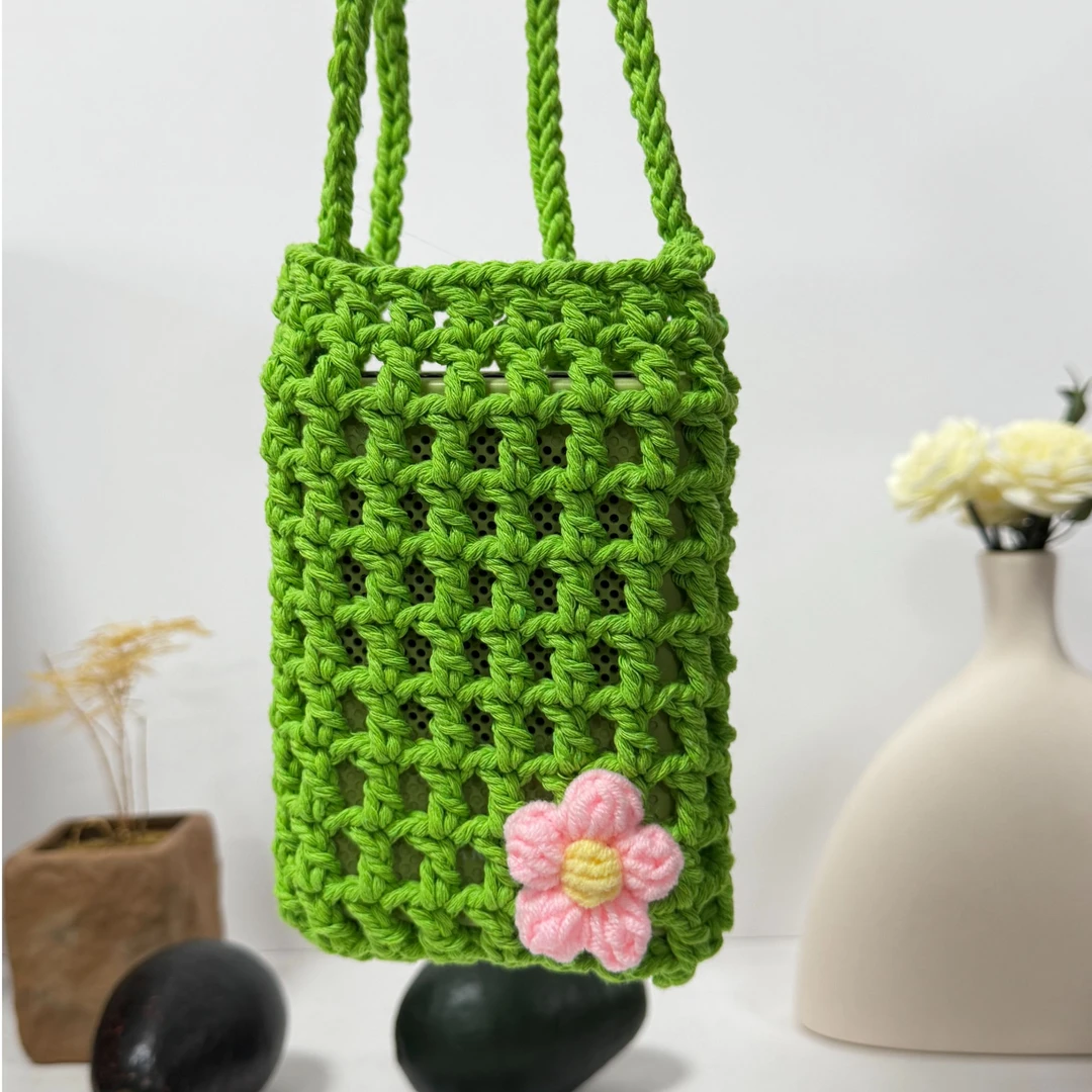 AKER/爱课扩音器迷你时尚多色针织单肩斜挎保护包神器绿色可爱