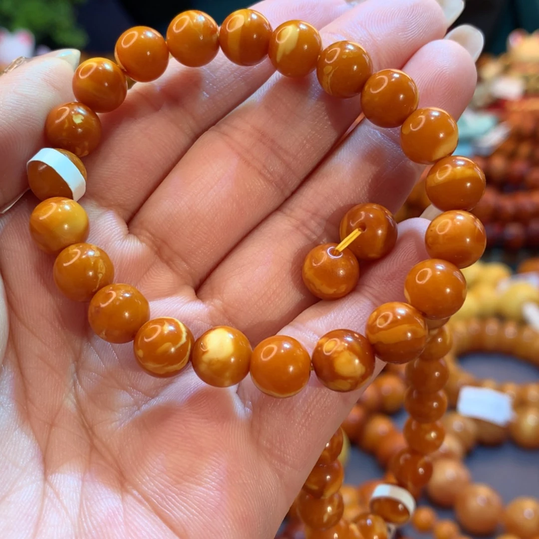 【闪购商品】蜜蜡手串未镶嵌浮**语蜜蜡手串定制