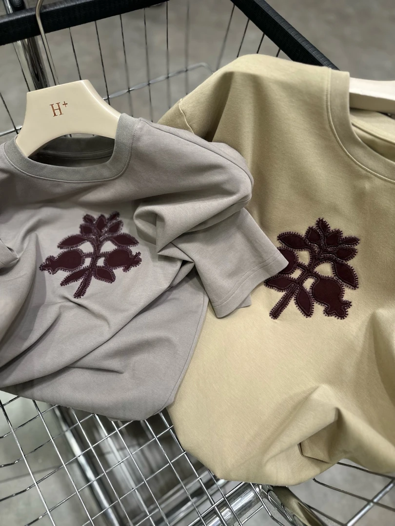 6698-2503 夏季树叶圆领短袖T恤