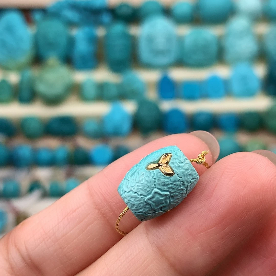 未镶嵌绿松石珠宝奇石9.5×12.5