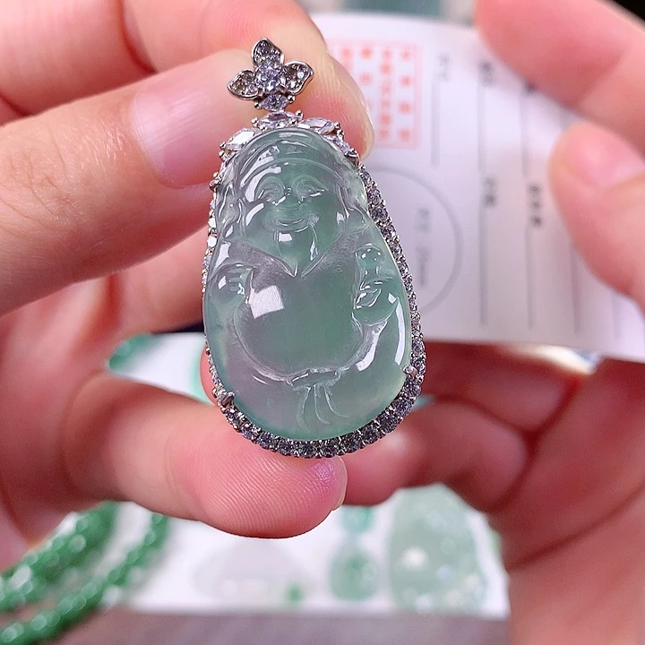 翡翠银S925镶嵌颈饰翡翠