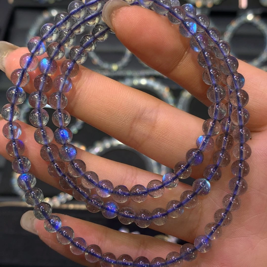 手链灰蓝5.2未镶嵌拉长石