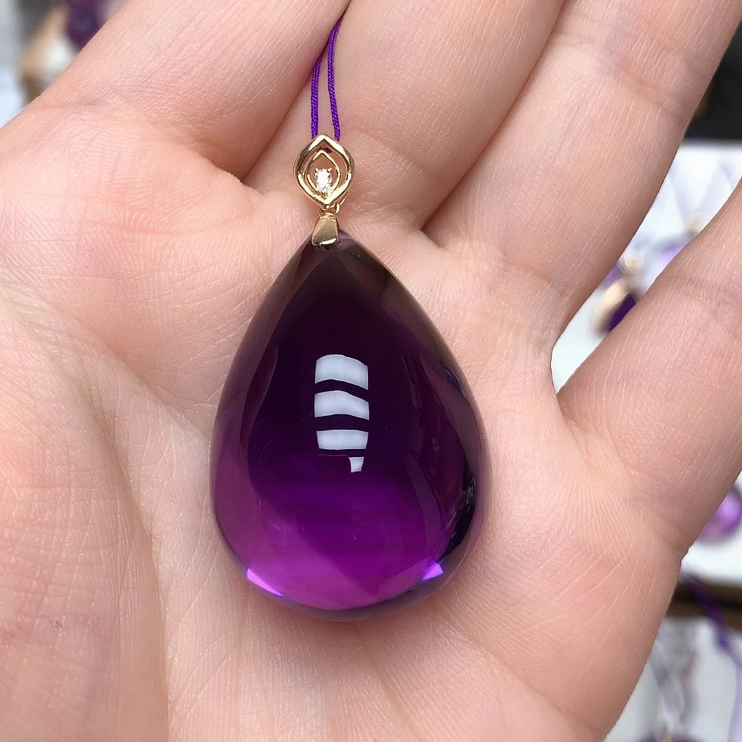 百***姐18K金镶嵌紫晶吊坠(赠链)L