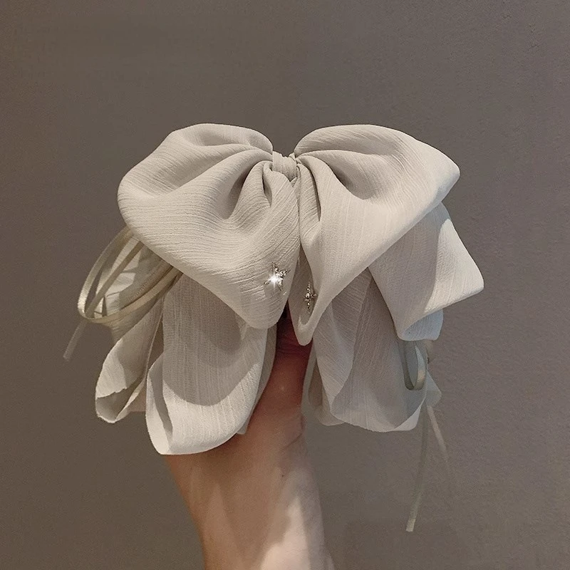 发饰气质头饰精致缎面抓夹可爱百搭网红半扎马尾夹后脑勺发圈法式