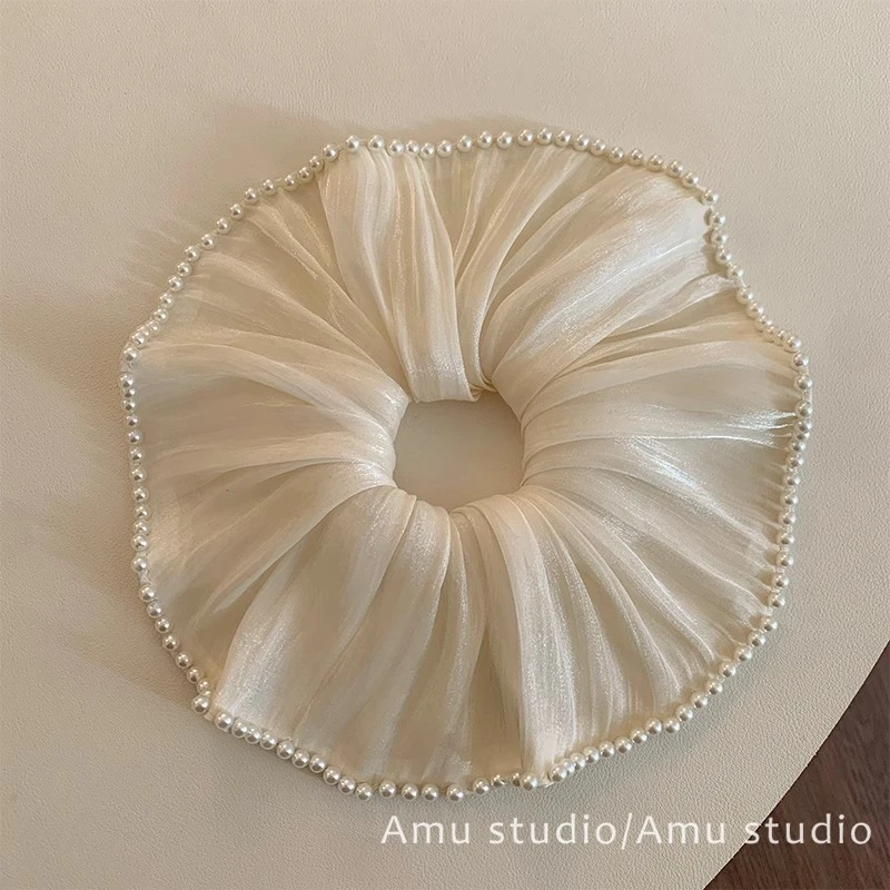 高级感大号珠珠大肠发圈女气质扎头发丸子头皮筋低马尾发绳头绳潮