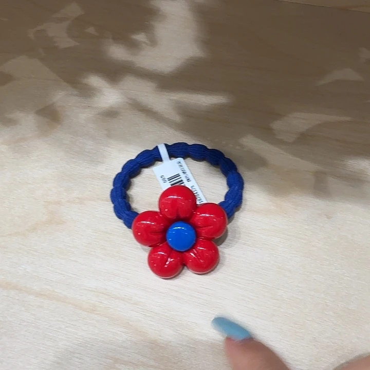 铁合金皮质红色小花发绳6