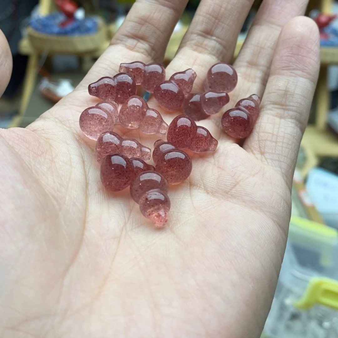 玛瑙/玉髓未镶嵌珠宝半成品一个草莓晶葫芦天然9×14mmX143