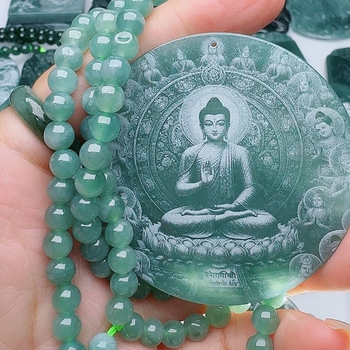 颈饰未镶嵌翡翠天然的A货翡翠多样性发其一