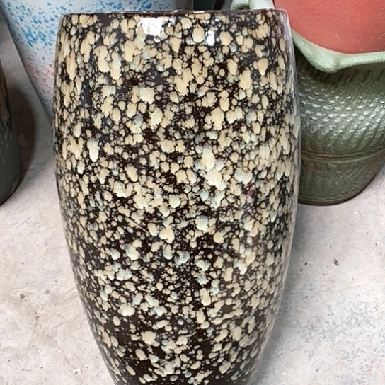 紫砂花盆口18高度38黑金