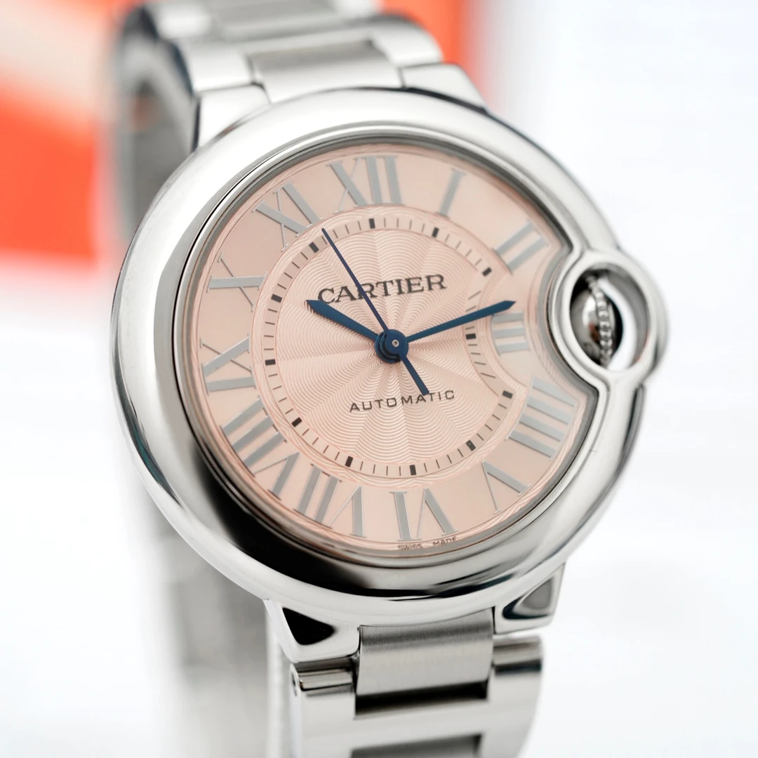 95新 Cartier/卡地亚 22年蓝气球系列粉盘33表径女士经典机械腕表