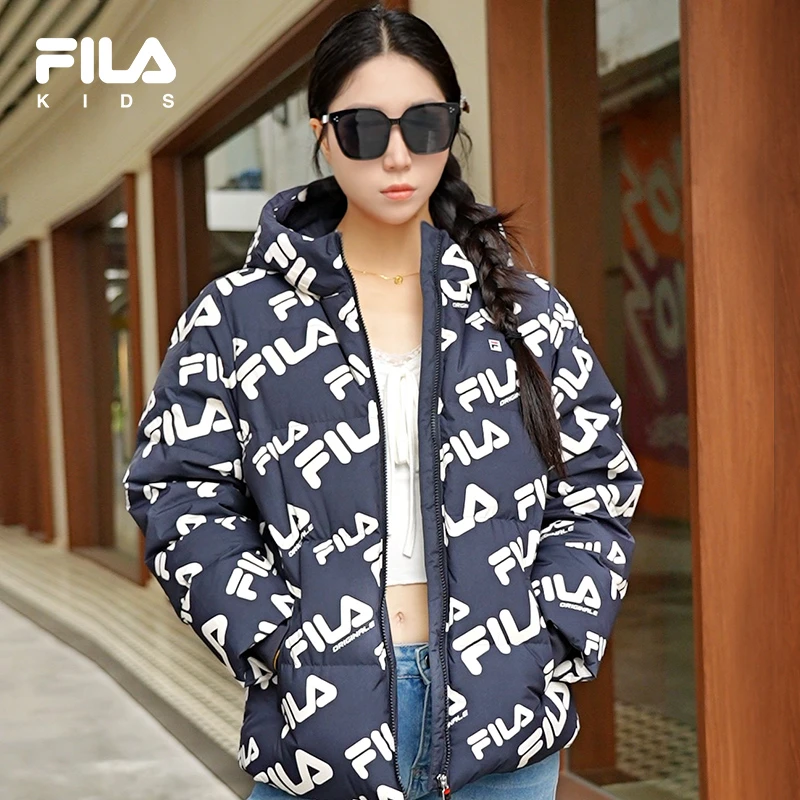 FILAKIDS斐乐儿童秋冬中大童时尚满印羽绒服K61B541928